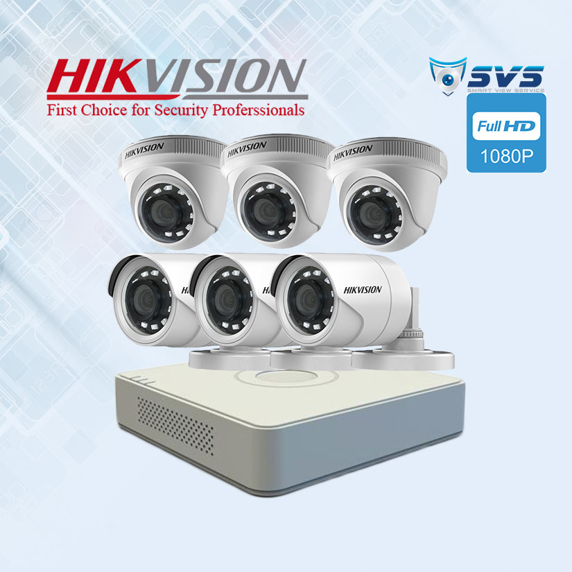 Trọn Bộ 6 Camera Hikvision 2.0MP