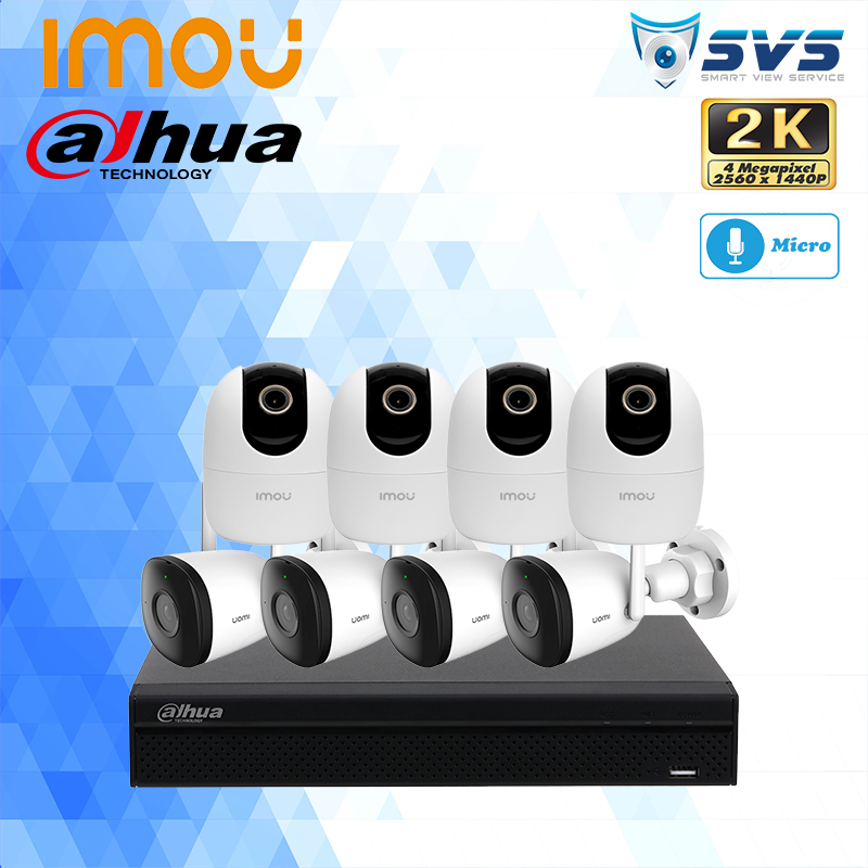 Trọn bộ 8 Camera IMOU A1 & Bullet 2C 4MP