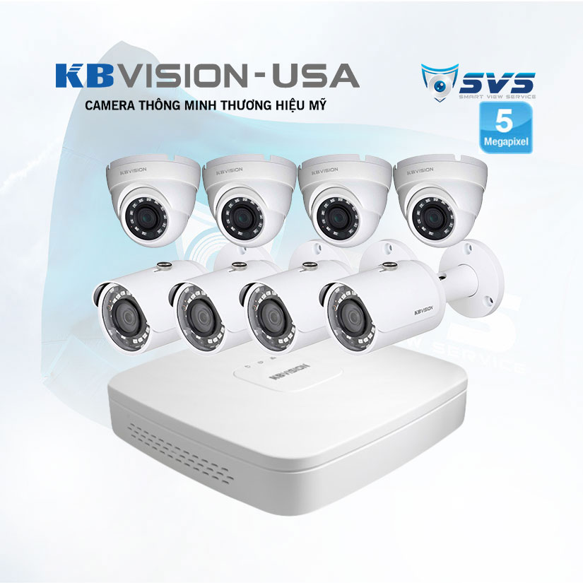 Trọn Bộ 8 Camera Kbvision 5.0MP