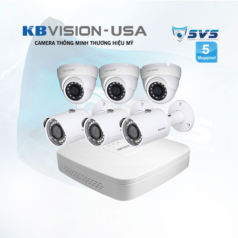 Trọn Bộ 6 Camera Kbvision 5.0MP
