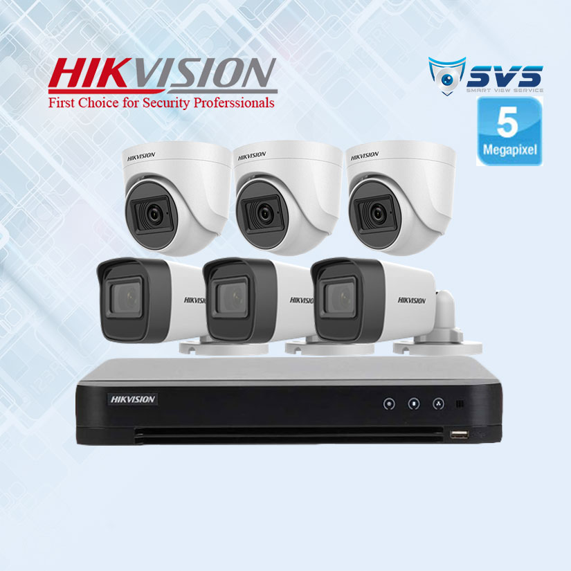 Trọn Bộ 6 Camera 5.0MP Hikvision Siêu Nét