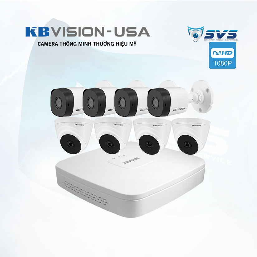 Trọn Bộ 8 Camera Kbvision 2.0MP