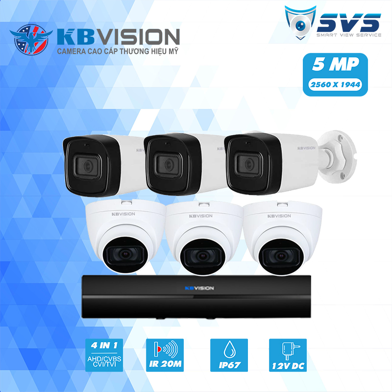 Trọn Bộ 6 Camera Kbvision 5.0MP