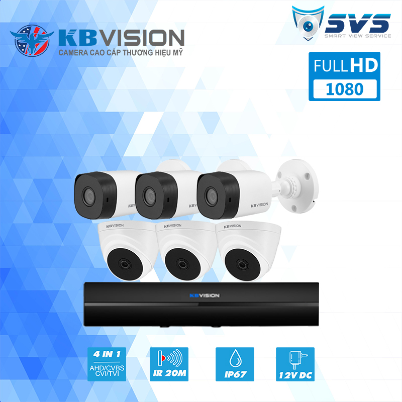 Trọn Bộ 6 Camera Kbvision 2.0MP