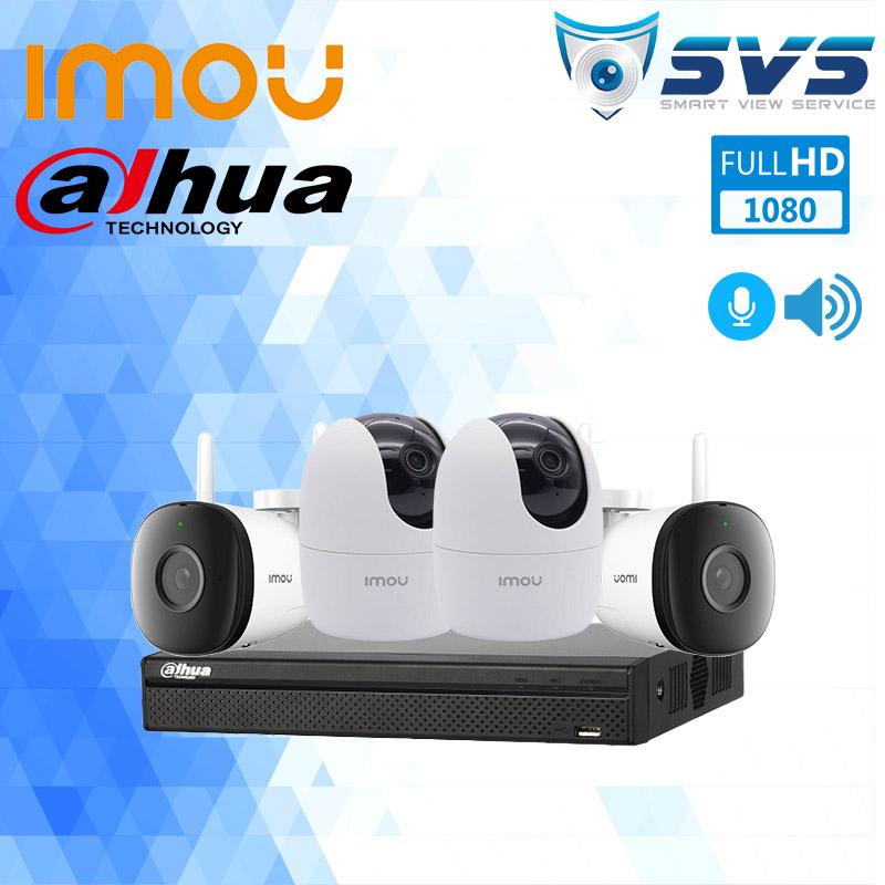 Trọn bộ 4 Camera IMOU 2MP trong nhà và ngoài trời