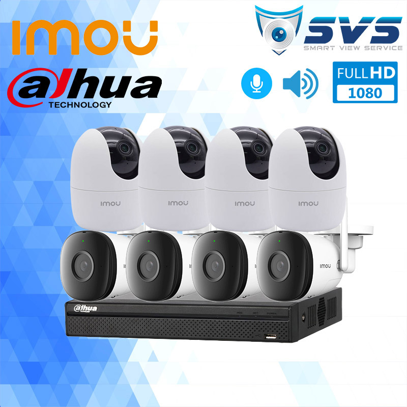 Trọn bộ 8 Camera IMOU trong nhà và ngoài trời 2.0MP