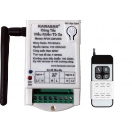 CÔNG TẮC ĐIỀU KHIỂN TỪ XA - 2 KÊNH, ANTEN NGẮN, GỒM REMOTE, RF2K 220V-RM4B