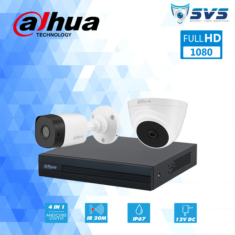 Trọn bộ 2 Camera HD TVI Dahua 2MP